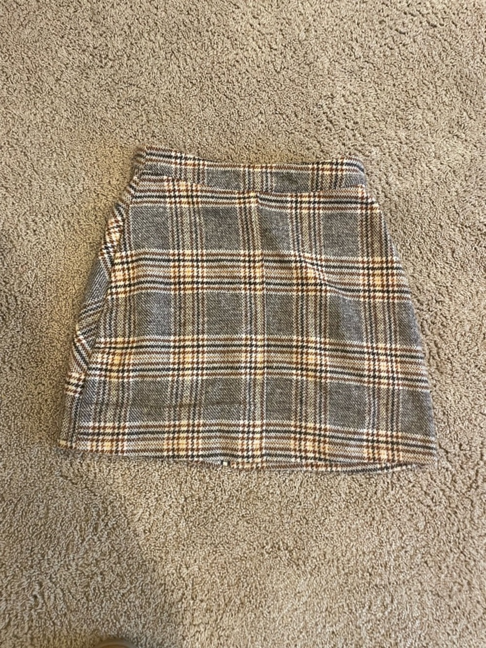 Altar'd State Plaid Zip-Front Mini Skirt in Gray & Brown - Picture 7 of 10